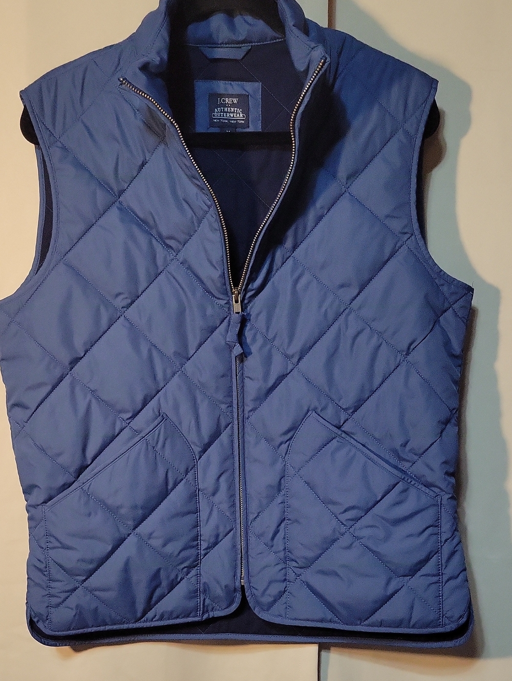 J. Crew Quilted Blue Men's Sleeveless Vest